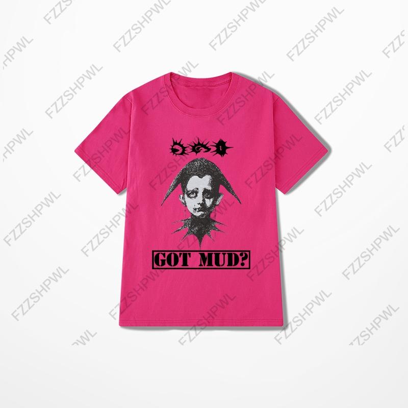 O-Neck Aesthetics Graphic Print Rock Gothic Y2K Cotton T-shirt Vintage Hip Hop Tee Oversized Punk Short Sleeve T-shirt Fashion