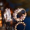 Crystal Green White Blue Square Zircon Stone Hoop Earrings For Women Fashion Female Gold Color Wedding