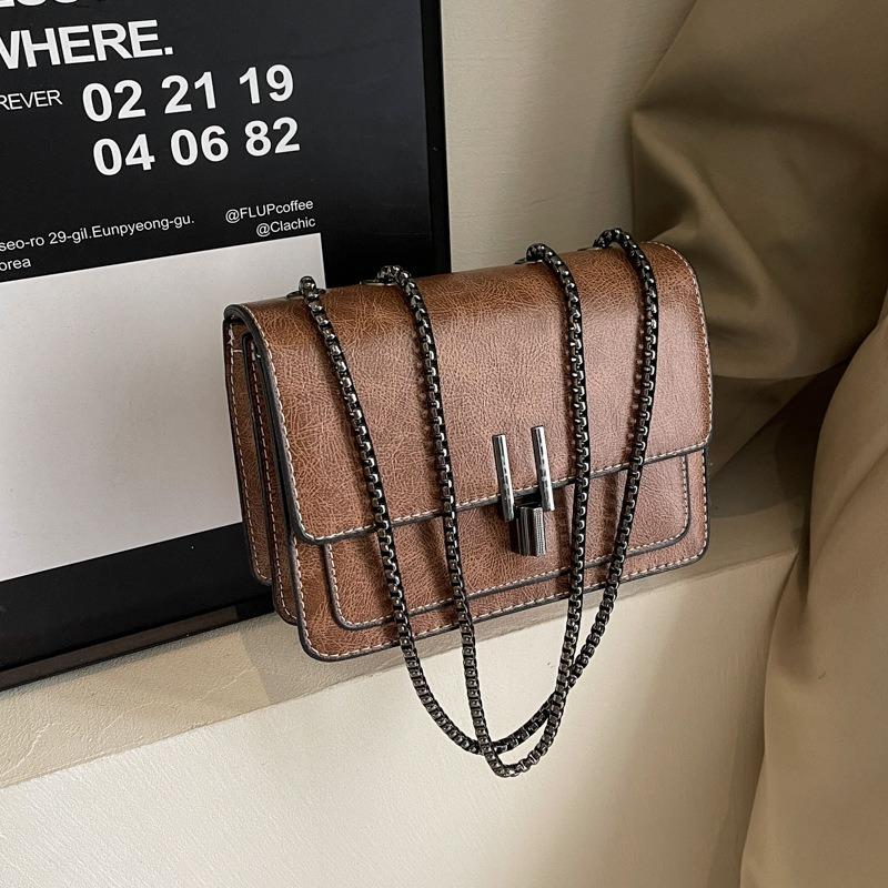 Retro small square bag women's bag popular new trendy fashion chain trendy versatile shoulder messenger bag