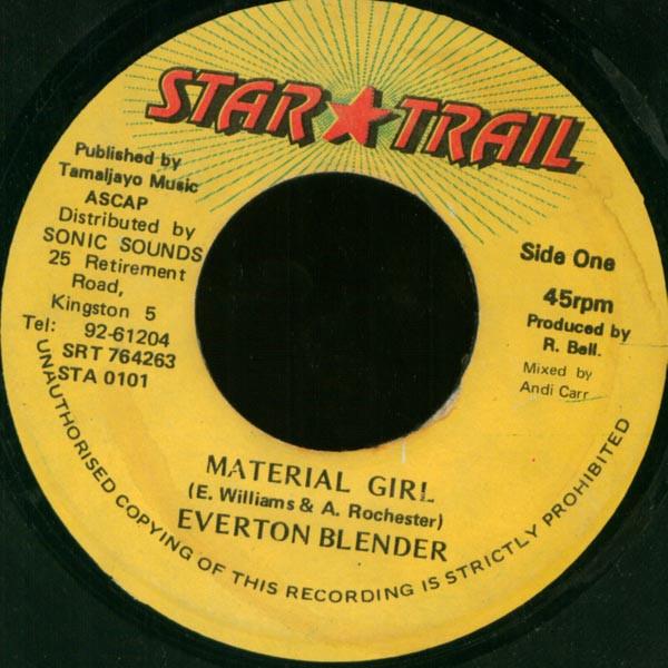 

7inch Record EVERTON BLENDER - Material Girl SRT764263 Star Trail Jamaica Reggae, Ska & Dub Used