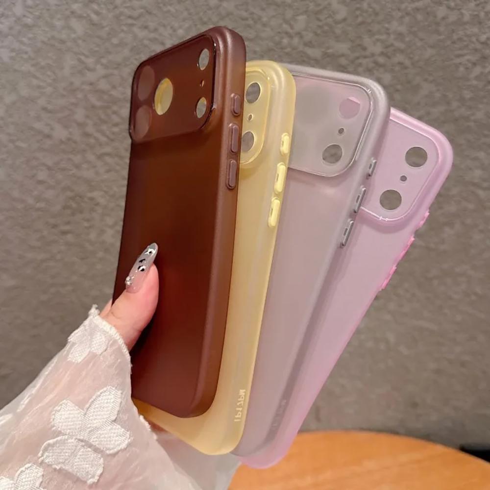 Fashion Ultra Thin Translucent Phone Case For iPhone 17 16 15 14 13 Pro Max 17Pro 16Pro Cases Shockproof Soft Matte Back Cover