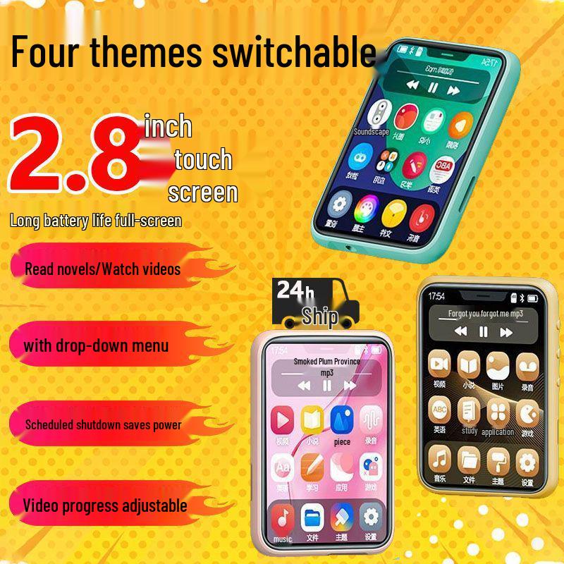 High School Student MP4/MP3 Player - Touchscreen, Bluetooth, Dictionary, and E-Book Reader