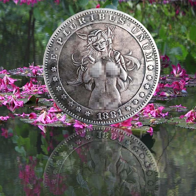 Antique Hobo Coin Sexy Beauty Silver Coin Copper Plated Silver To Make Old Collection Crafts Exquisite Gift