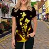 Mode Frauen Bunte Schmetterling Print T Shirt Lustige Casual Oansatz Kurzen Ärmeln T-shirt Sommer Weibliche T-shirt