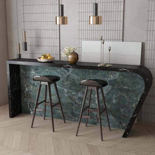 Boobest 40cm Wide X 3m Long Ink Green Marble Wallpaper Sticker, Stylish Waterproof Wallpaper Sticker for Kitchens, Bathrooms, Ceilings, and Toilets. T