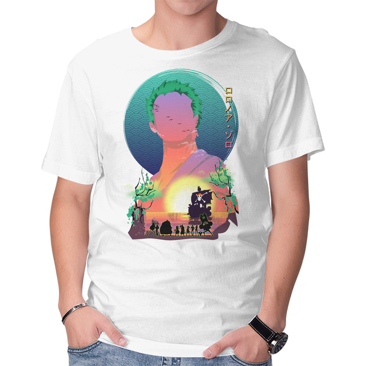 Unisex Crew Neck T-Shirt The Pirate Hunter Graphic Short Sleeve Casual Tee XS
