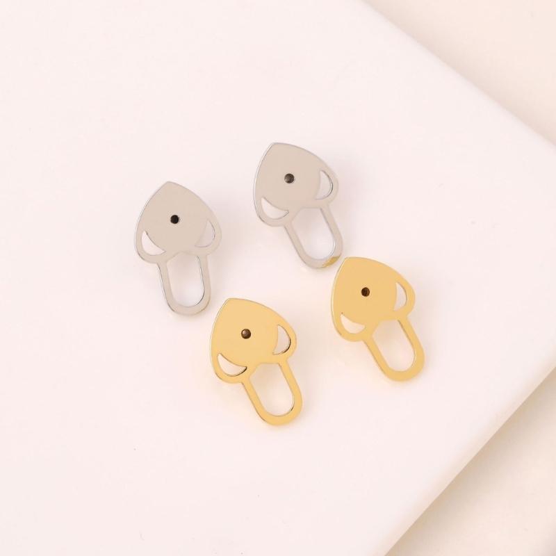Heart Earring Lifter Backs 4 Piece Set, Decorative Support Back for Droopy Post Earrings, 1.6Cm, Daily Outfit Wear