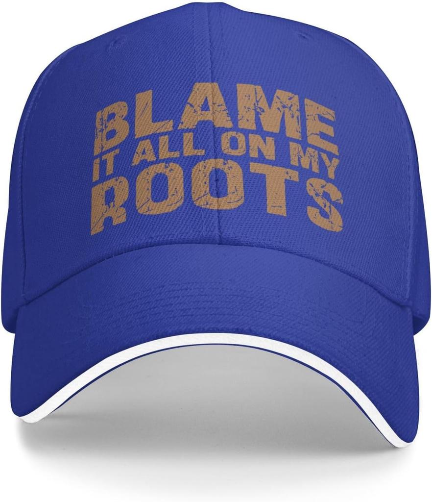 Blame It All On My Roots Baseball Cap Polyester Distressed Graphic Trucker Hat For Adult