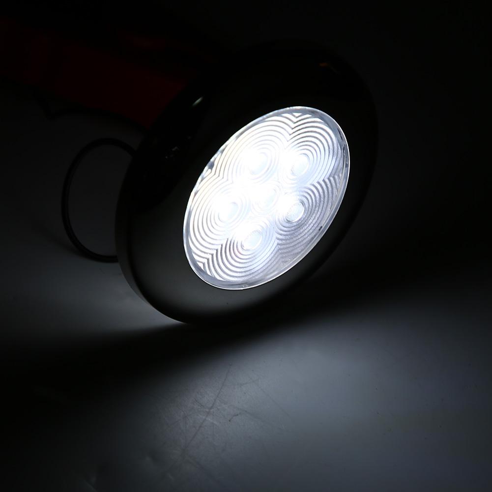 For Marine Boat Yacht 6 LED Light Dome Light Lamp 12V DC Stainless Steel White