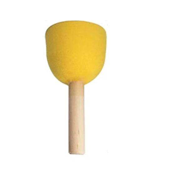 5Pcs Painting Brushes Super Soft Head User-friendly Wood Round Sponge Foam Brush DIY Painting Gadgets School Supplies
