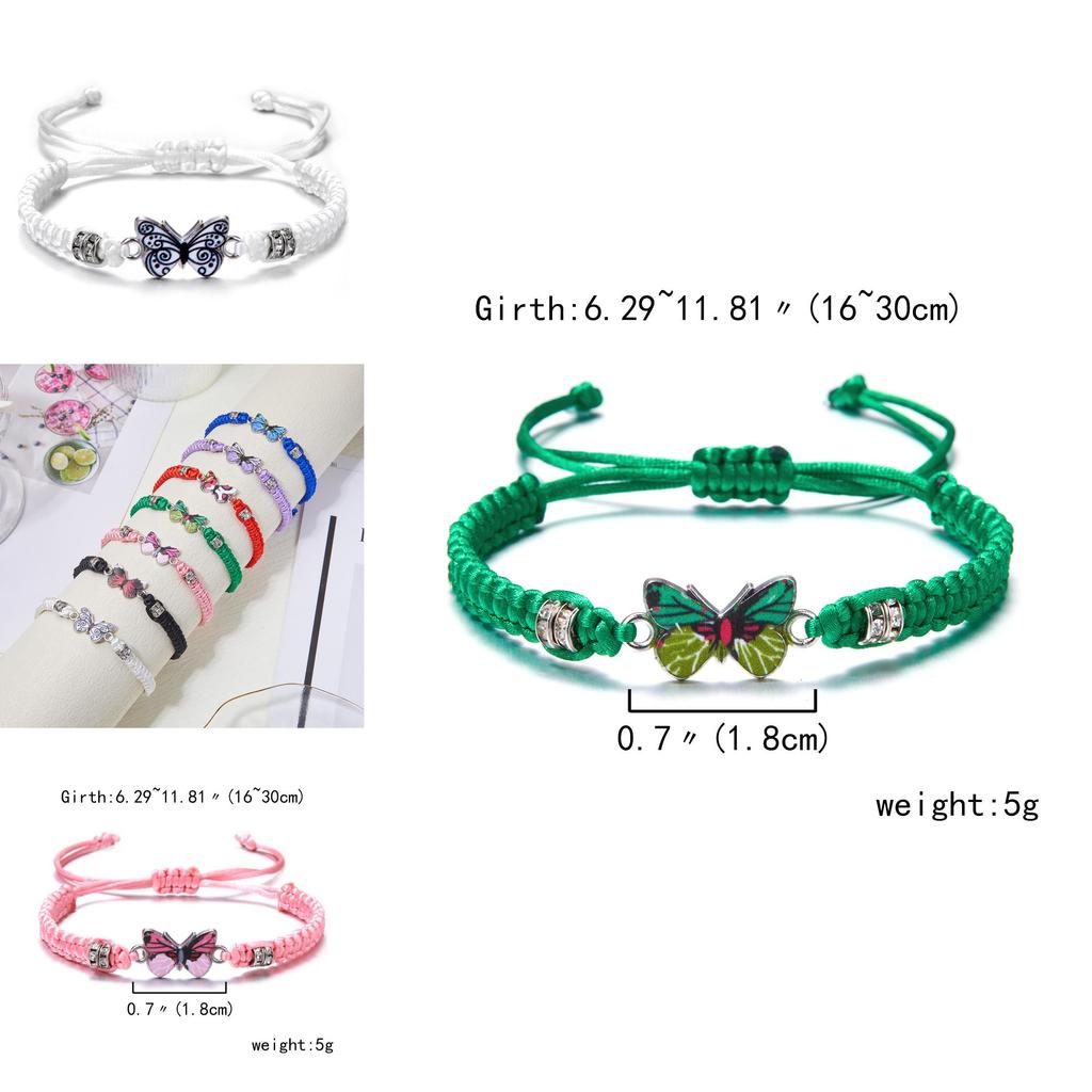 Handmade Butterfly Friendship Bracelet With Water Drones For Couples And Friends