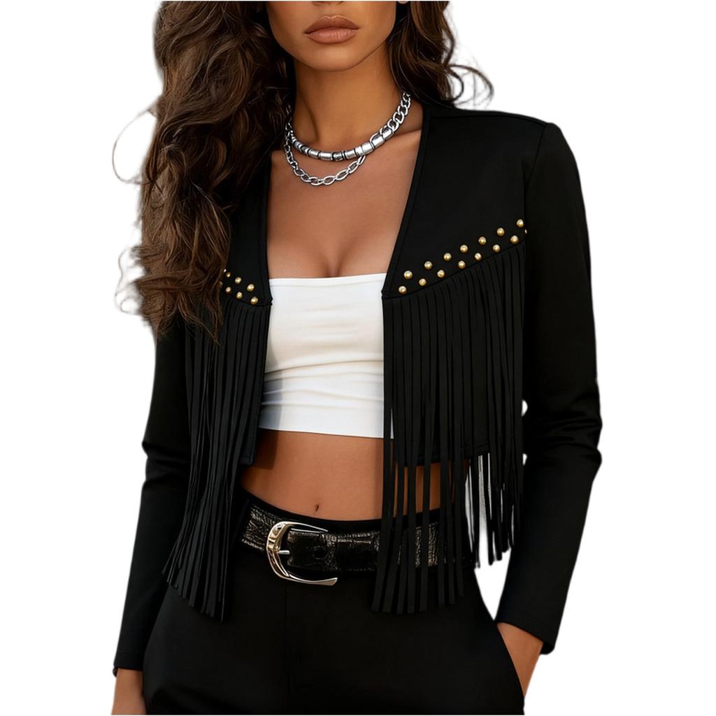 Fashionable Women's Tassel Vest, Faux Suede Sleeveless Jacket, Coat.