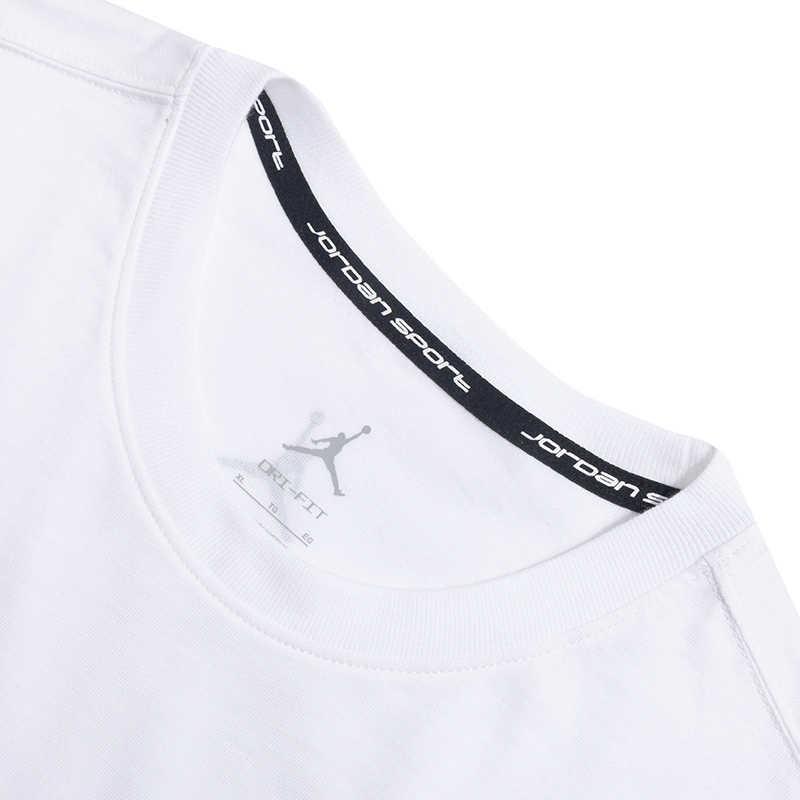 Jordan Sports Lifestyle Series Pullover Breathable Running Quick-Dry Short Sleeve T-Shirt Men Tops White HQ7985-100