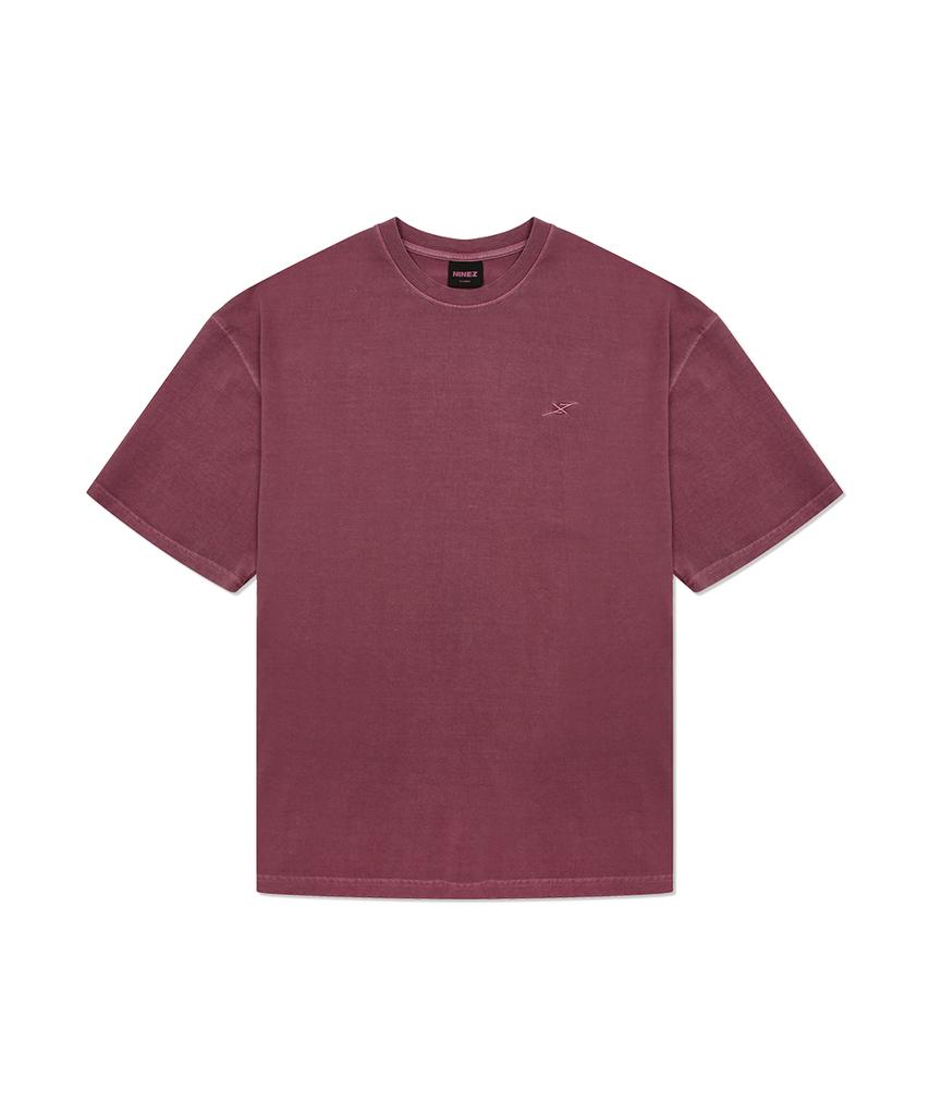 NINEZ Small Logo Pigment Oversized T-Shirt_3Color