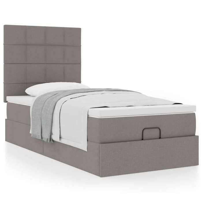 Maison Exclusive - Cadre de lit ottoman avec matelas taupe 80x200 cm tissu