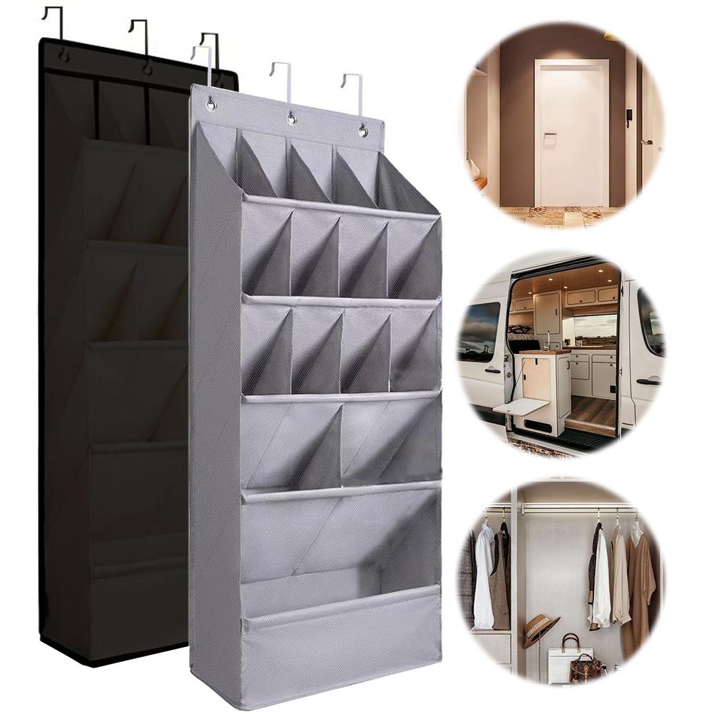 12 Pairs Shoes Wall-Mounted Shoe Rack Door Hanging Bag Large Capacity, Space-Saving, Hanging Storage Rack with Pockets