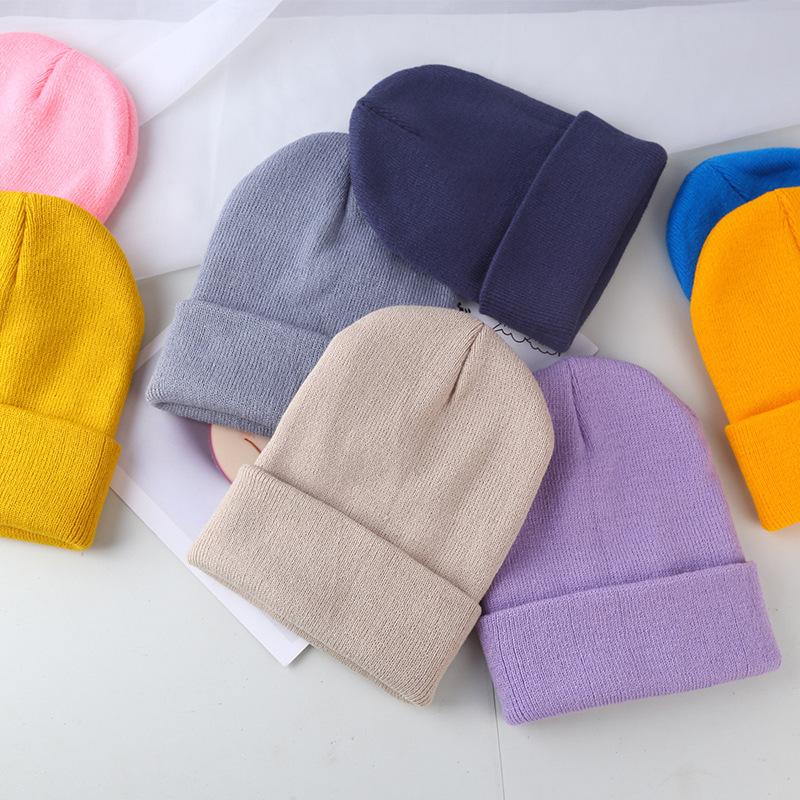 2pcs Light Board Knitted Hat Winter Wool Hat Men's And Women's Warm Hat