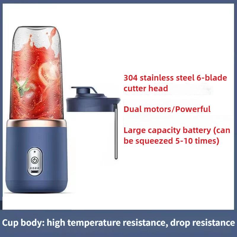 

21000 об/мин Бытовая Маленькая Электрическая Соковыжималка Портативная Полностью Автоматическая Соковыжималка Многофункциональный Стакан для Сока Double cup темно-синий