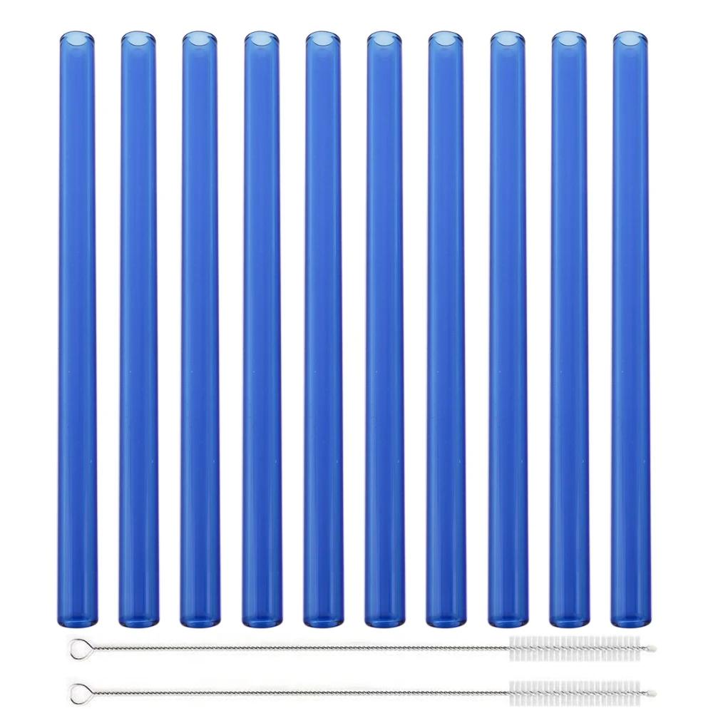 10Pcs Reusable Drinking Straw Glass Straws Eco-friendly High Borosilicate Glass Straw Tube Party Bar Drinkware Bar Accessories