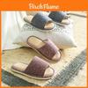 Linen Indoor Slippers For Couples With Nonslip Sole And Breathable Cotton Material Perfect For Home Use