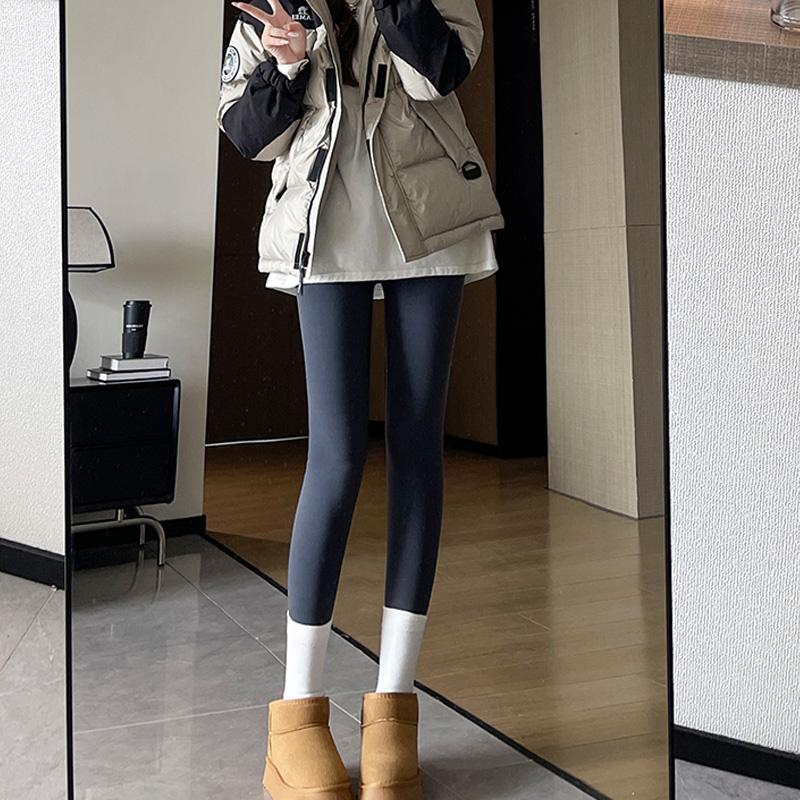 Velvet Leggings Women Autumn Winter Thick Slim Fit Plush Warm Woman Legging Pants Tight Base Leggings Fashion Solid Casual Office Lady Trousers 31056