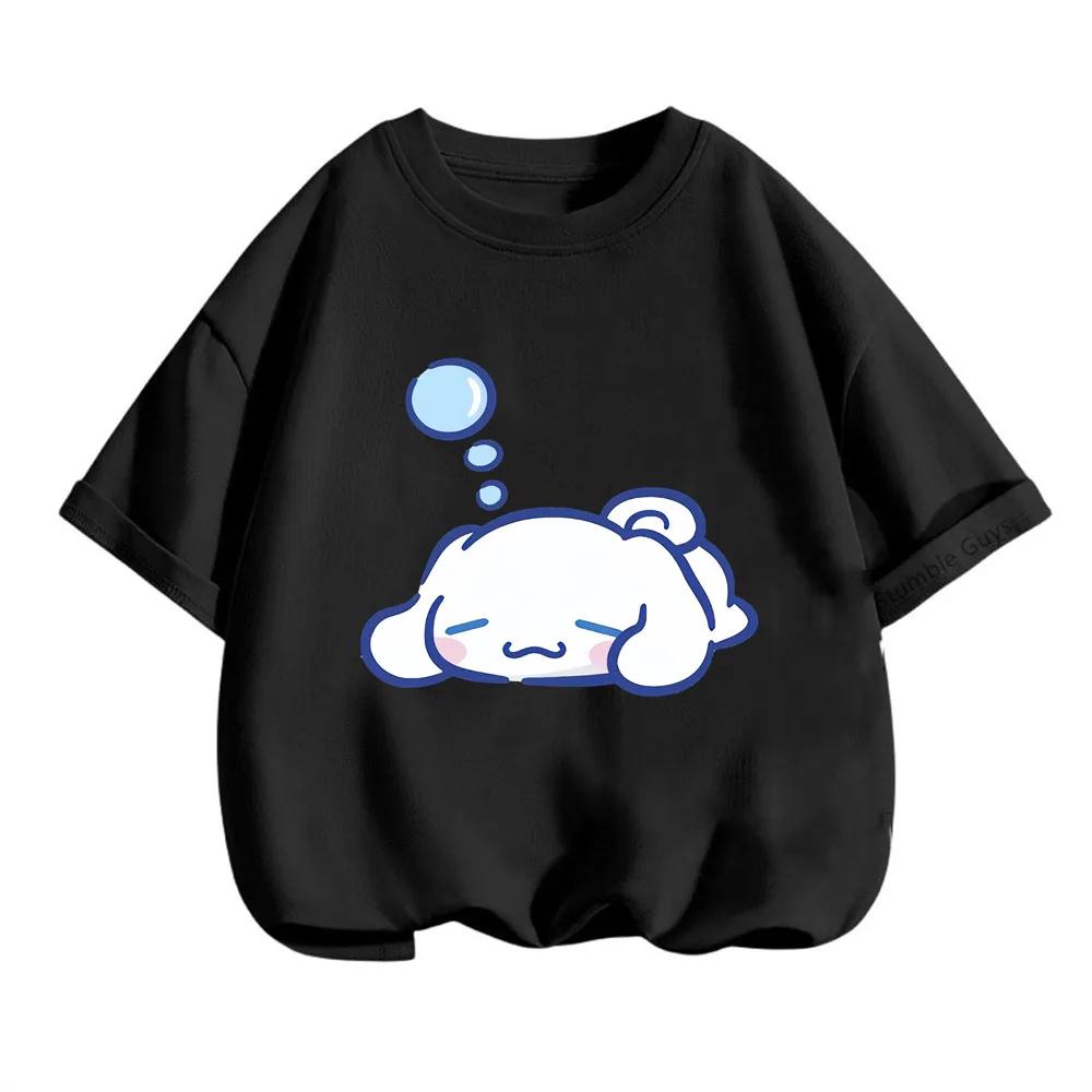 Summer Cinnamonroll Children's Clothing, Boys and Girls Sanrio Cartoon Short-sleeve T-shirt