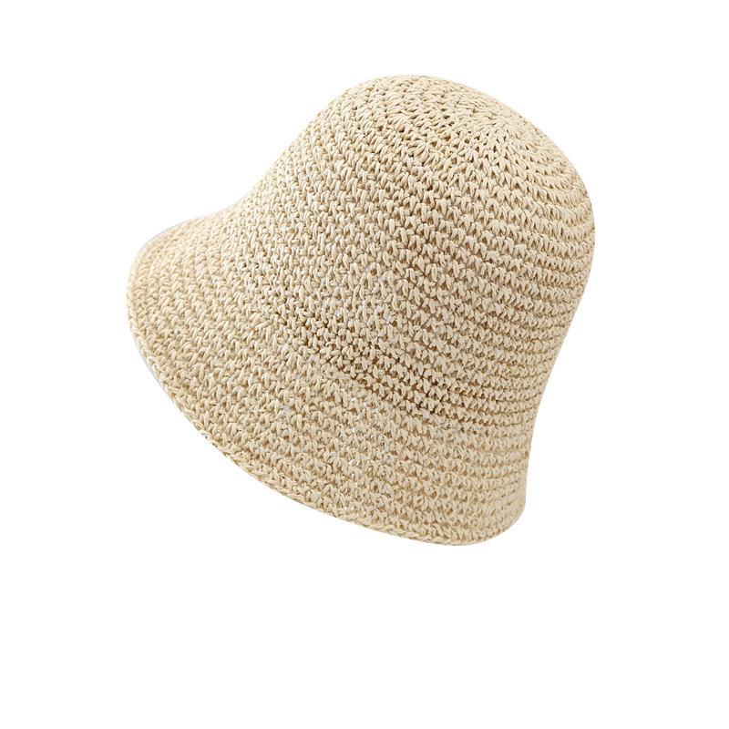 Internet celebrity crochet straw hat women's small fresh beach sunshade sun protection hat children's tide small brim bucket hat