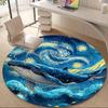 1pc Whale Ocean Office Round Area Rug, Under Office Chairs Bedroom Living Room Home Decor, Room Deco