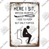 Retro Metal Tin Sign Toilet Bathroom Wall Decor