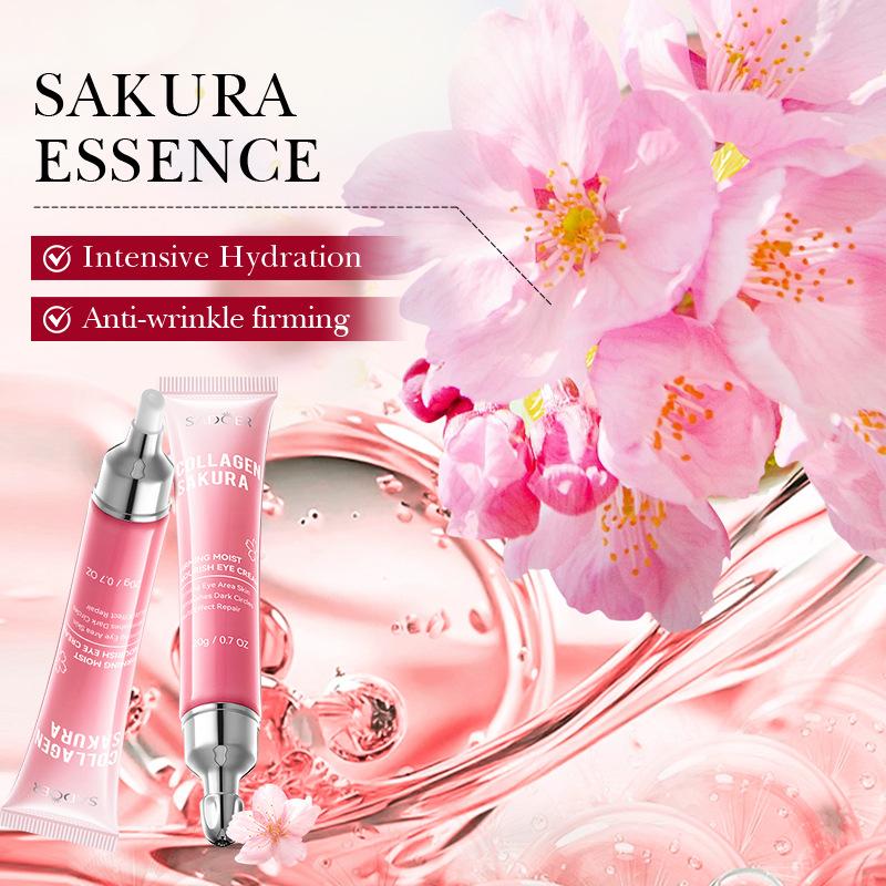 Kirschblüten-Kollagen Elastische Augencreme SADOER Straffende und Feuchtigkeitsspendende Augencreme