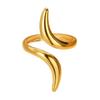 Adjustable 18K Gold Geometric Stainless Steel Ring