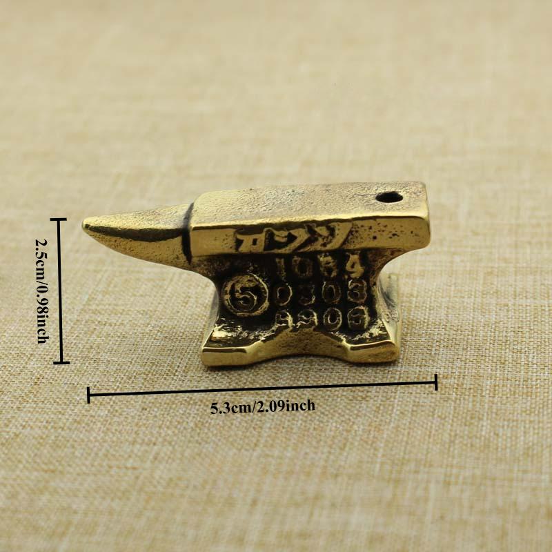 1pcs Brass Antique Old Chopping Block Folk Old Items Desktop Ornament Home Decorations Keychain Pendant Car Ornaments Unisex Home Decor Items