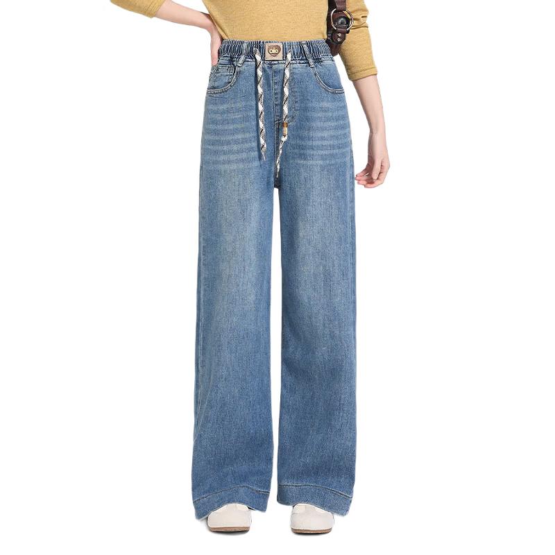 Women s Relaxed Drawstring Straight-Leg Jeans 30