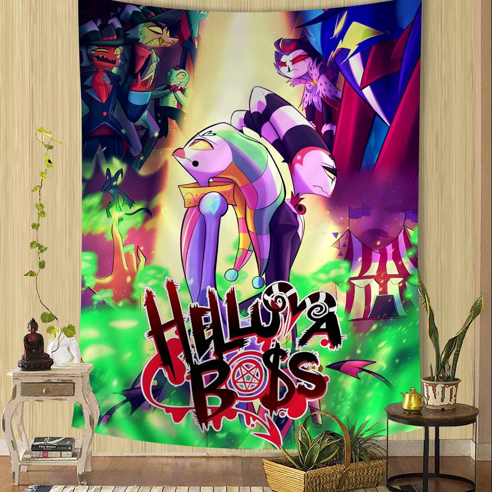 HHelluva Boss Colorful Tapestry Wall Hanging Home Decoration hippie bohemian decoration divination Wall Art Decor