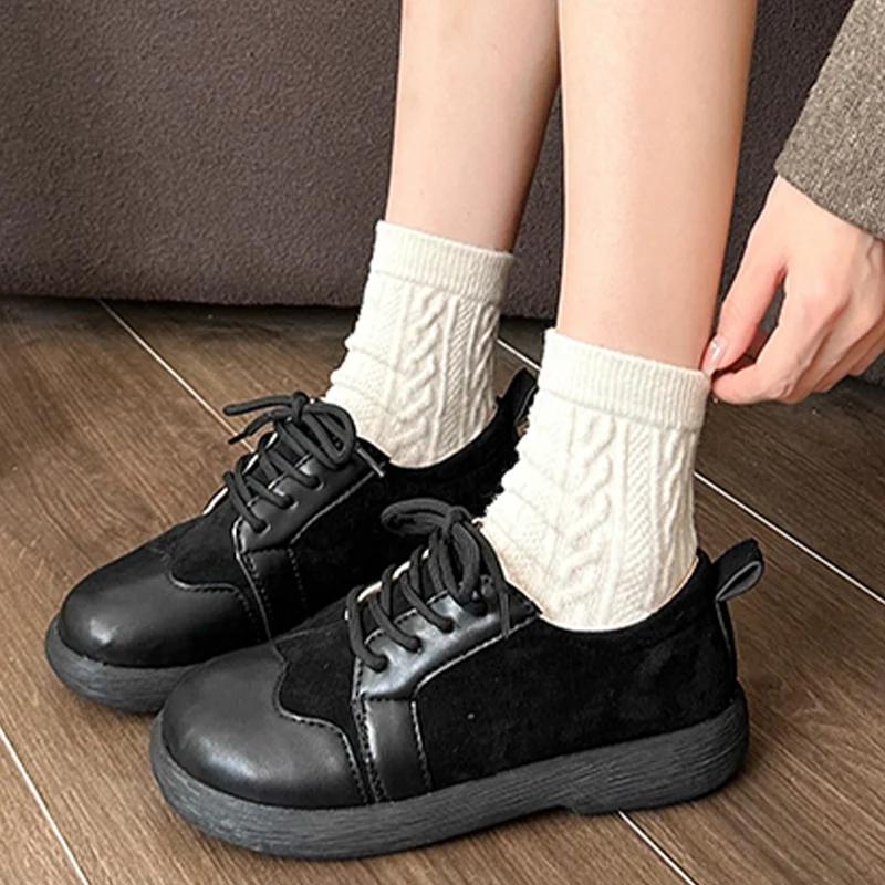 Ballerinas Damen Sneaker Designer Wildleder Laufschuhe mit Schnürung Herbst Freizeitschuhe Neue Marke Trend Walking Zapatos Femme