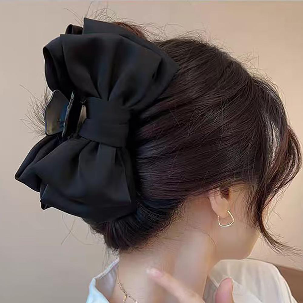 

Princess headwear double-sided large bow, grab clip hair accessory, temperament shark clip hair clip, female 2pcs чёрный