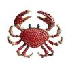 Rhinestone Crab Brooch Pin for Women Men Animal Lapel Pins Luxulry Jewelry Clothing Accessories Badge Gifts