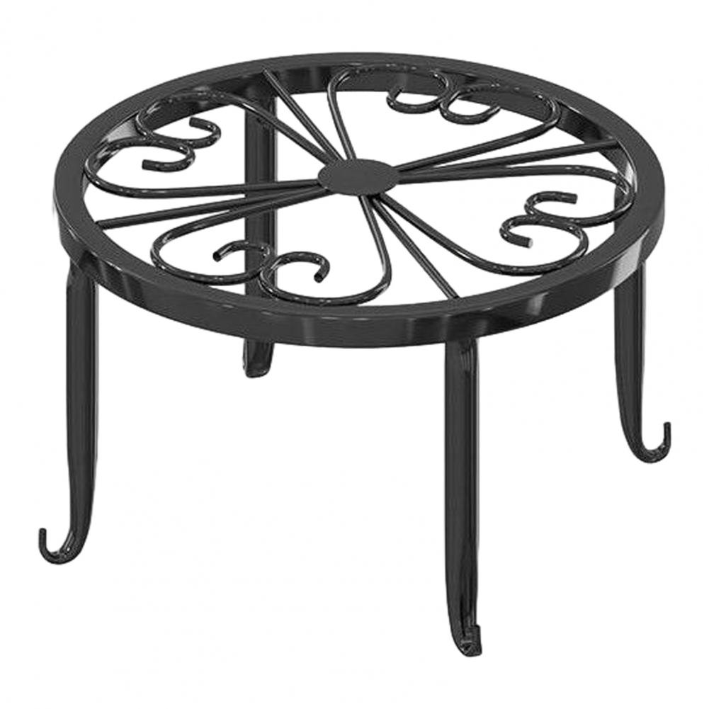 Metal Flower Pot Stand Heavy Duty Indoor Outdoor Planter Pot Holder Round Potted Plants Stand Riser Low Stool Display Shelf