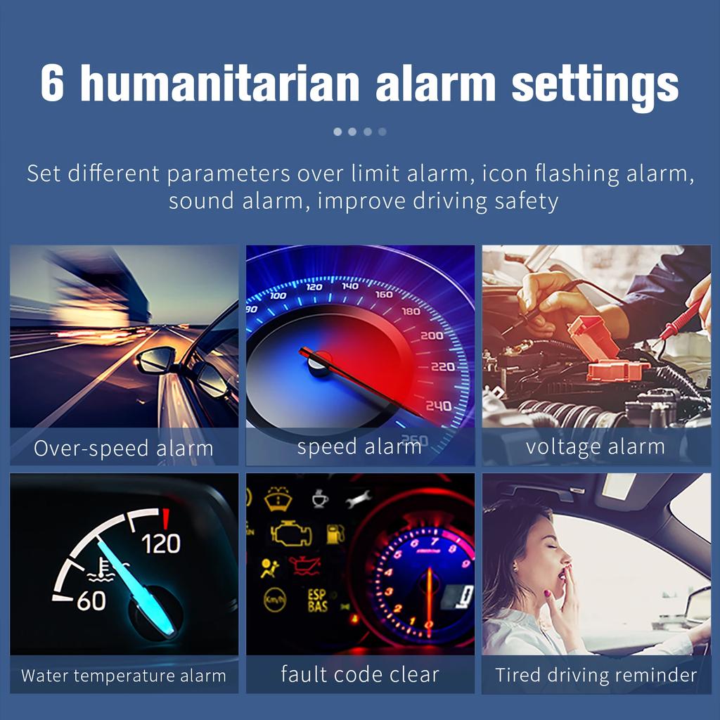 M17 Car HUD OBD+GPS Dual System Head Up Display Digital Speedometer Windshield Projector With Temp Alarm Universal For All Auto
