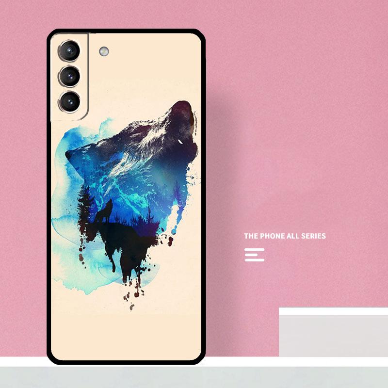 Wolf Art Black Phone Case For Samsung Galaxy S25 S26 Ultra S20 S21 S22 S23 S24 Plus S10 S25 FE Cover Coque