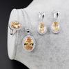 European-American Zircon Jewelry Set: Ring, Necklace, Earrings - Three-Piece Inlaid Zircon Collection