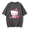 2026 Summer Hello Kitty Cartoon Printed Short Sleeve Pure Cotton Tshirt Womens Tees Parentchild Outfit Classic Fashion Tops