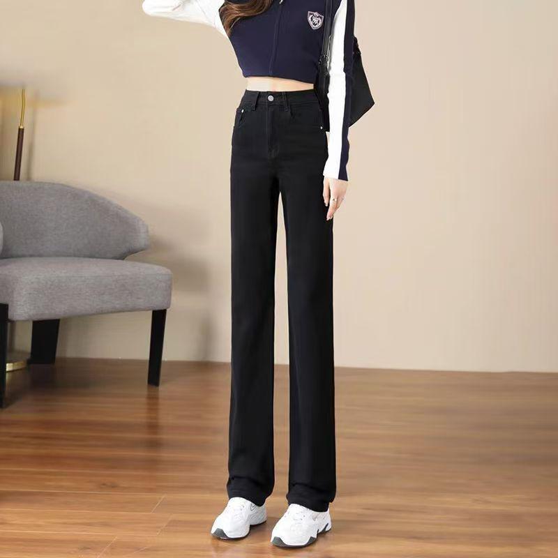 High-Waisted Slim-Fit Straight-Leg Jeans for Women - 2025 Spring/Summer Tall Figure Stretch Cigarette Pants