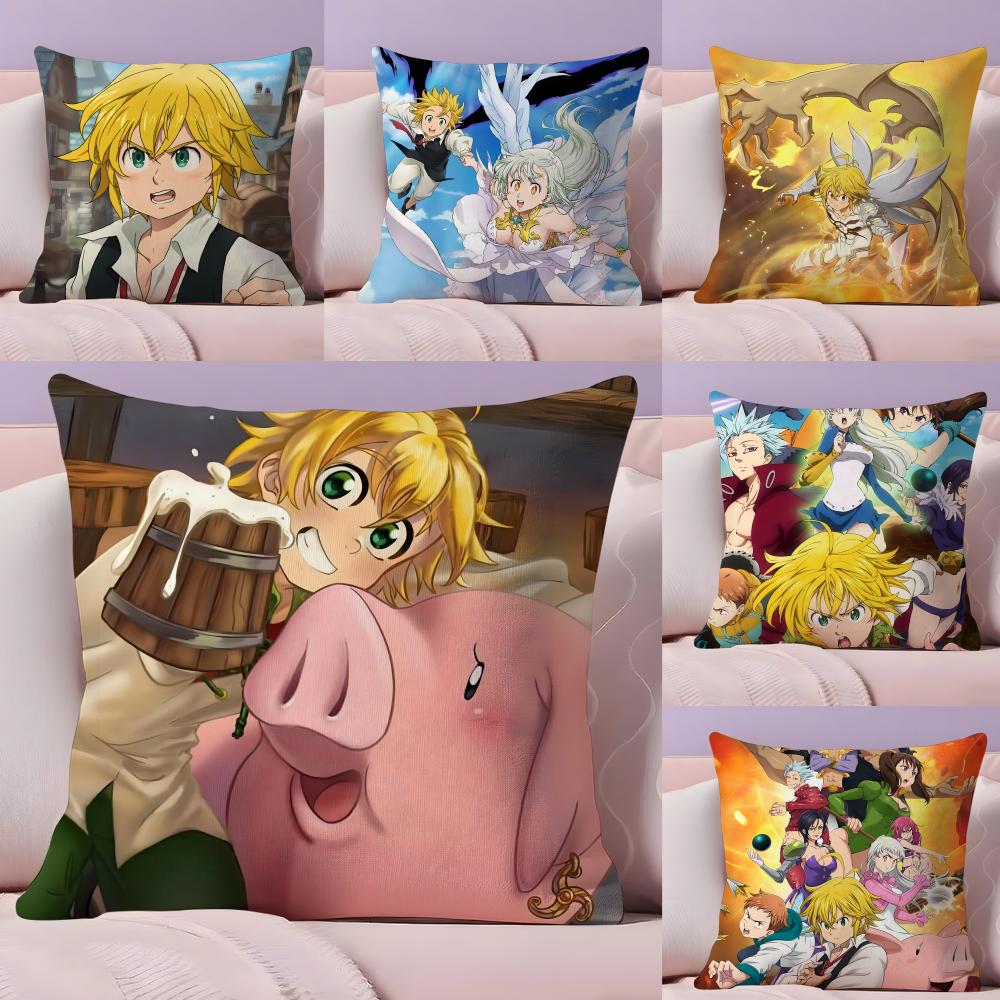 Anime DDeadly SSins Cushion Cover Plush Fabric Soft DoubleSided Printed Sofa Warm Winter Home Gift Pillow Cover