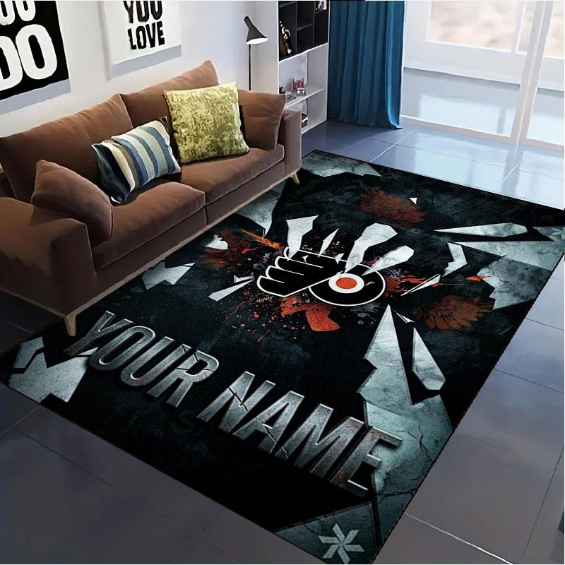 Name Custom Philadelphia Flyers Carpet Rug for Living Room Bedroom Home Sofa Decoration,Kids Play Non-slip Floor Mat