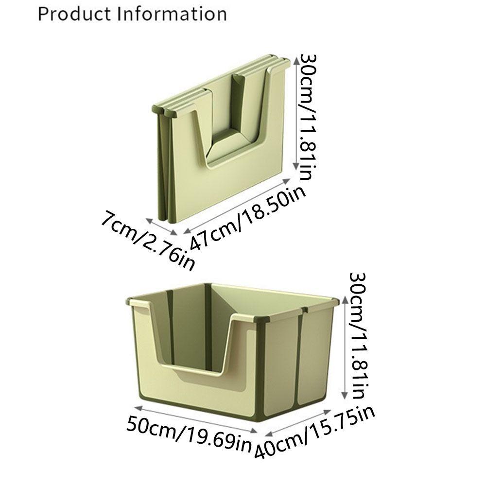 High Sides Collapsible Travel Cat Toilet Splashproof Semi-Closed Litter Box with Scoop  Home