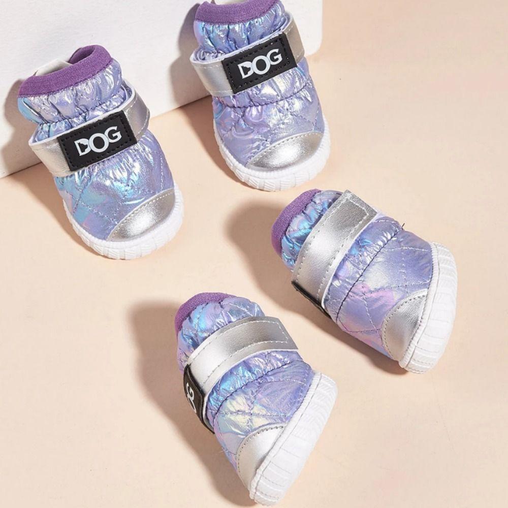 

4pcs/set Wear Resistant Winter Dog Shoes Waterproof Dog Shoes Paw Protector Pet Snow Boots Outdoor