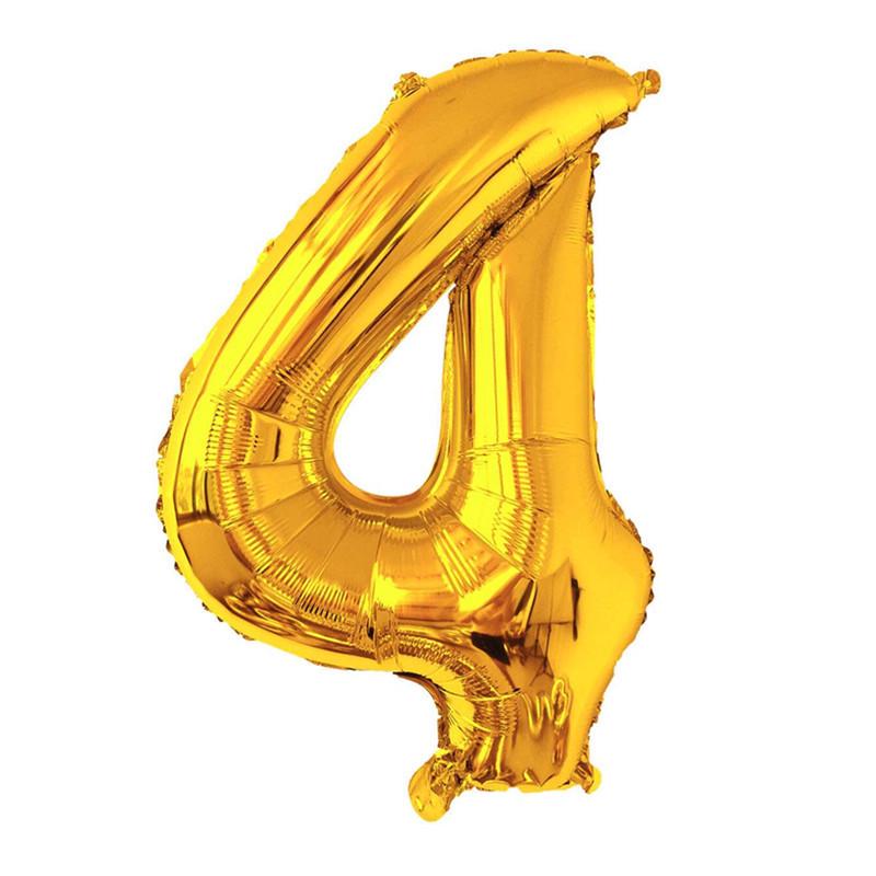32-inch Gradient Gold/Silver/Rose Gold Number Foil Balloon (US Version)