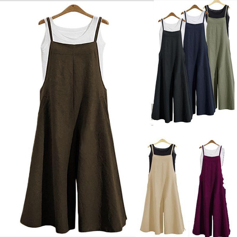 Tuta Elegante da Donna a Gamba Larga Regolabile con Design a Spalline per uno Stile Estivo Senza Sforzo