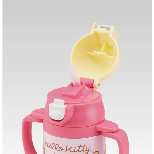 Skater Hello Kitty 70s Two Handed Straw Stainless Steel Mug Bottle Water Bottle Stainless Steel Bottle 240ml Stwm3